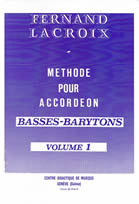 Lacroix Methode Accord�on Baryton Basse Volume1
