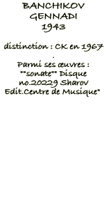 Biographie Banchikov